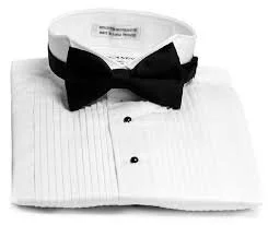 Tuxedo shirt top bow tie